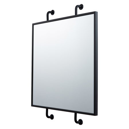 Varaluz Tycho 32X26 Pipe Mounted Wall Mirror - Black 4DMI0103